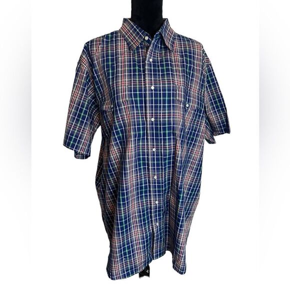 NWT WRANGLER MENS 2XL PLAID BUTTON UP SHIRT SHORT SLEEVE PEARL BUTTONS - Picture 2 of 11